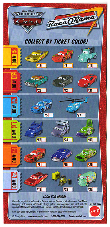 US CARD WITH POSTER CHASE PACKAGE CHUKI - RACE O RAMA Disney Pixar Cars 
