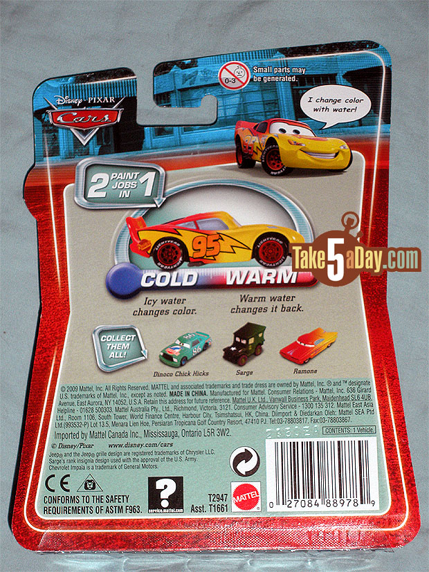 Die-Cast Véhicule DJ Changement de Couleur Mattel Disney Cars T5641 