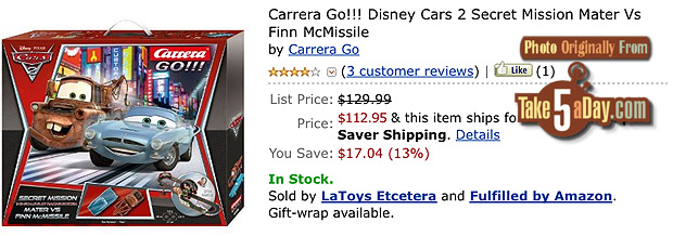 Take Five a Day » Blog Archive » Disney Pixar CARS 2: Carrera GO! 1:43  Scale Slots