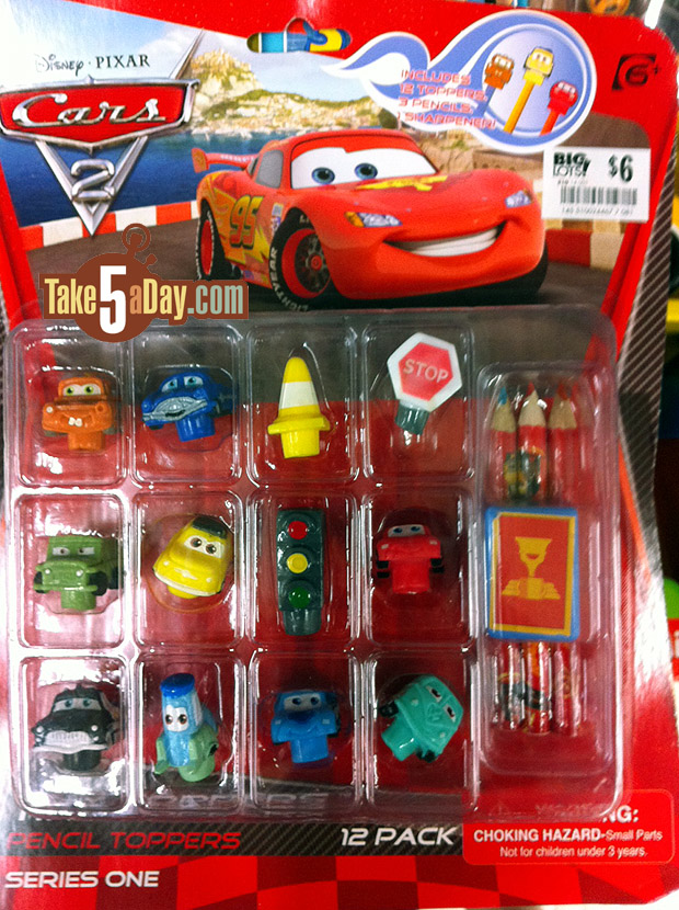 DISNEY PIXAR CARS 2 PACK ERASERS ON THE BOTTOM OF CAR A FULLY DETAILED CAR BODY