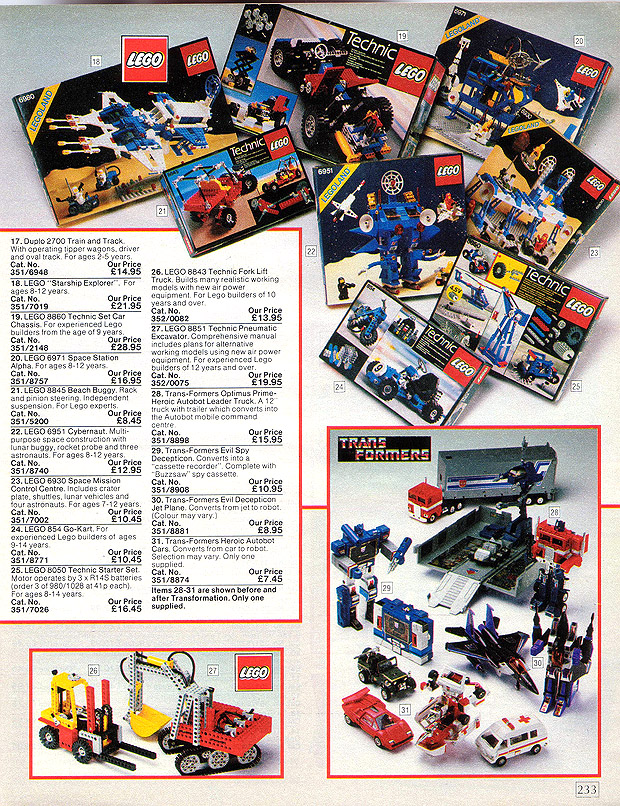 lego 1985 catalog
