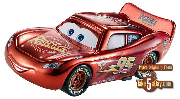 Mattel Disney Pixar Cars Metal Racing Red Lightning McQueen 95 CHASE  METALLIC