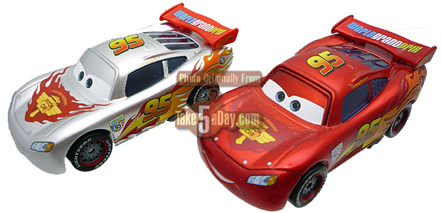 Mattel Disney Pixar Cars Metal Racing Red Lightning McQueen 95 CHASE  METALLIC