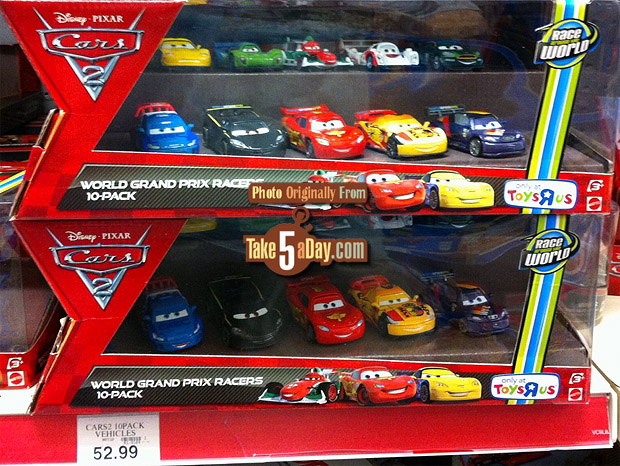 Take Five A Day Blog Archive Mattel Disney Pixar Cars 2 Diecast World Grand Prix 10 Pack Summer Re Run