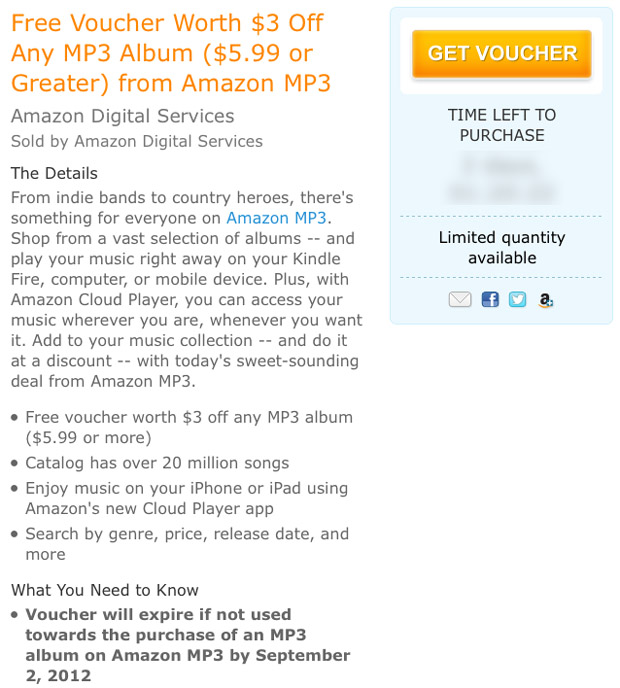 Take Five a Day » Blog Archive » Amazon FREE Voucher – $3 Off $5.99 Or ...
