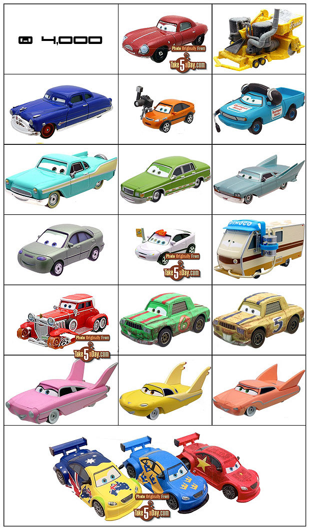 cars 1 diecast list