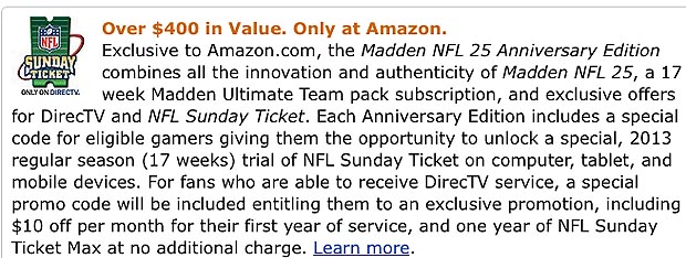 Sunday Ticket offer