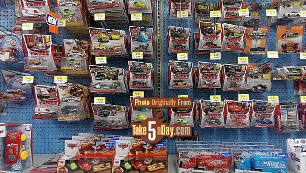 Take Five a Day Blog Archive Mattel Disney Pixar CARS The Walmart Peg Shelf Update