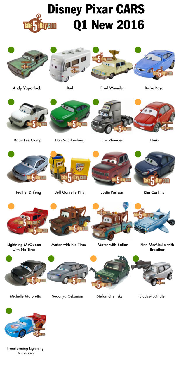 cars 1 diecast list