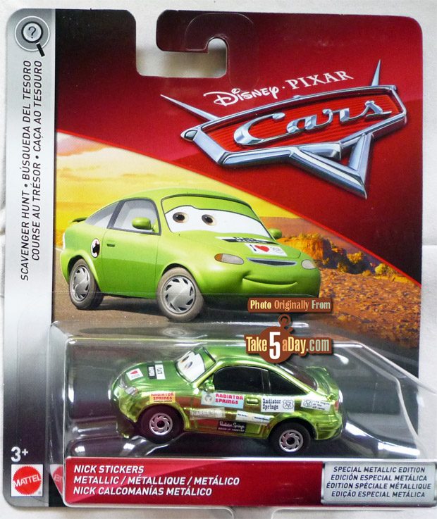 Disney Pixar Cars Diecast Metallic Nick Stickers Scavenger Hunt Special Edition 