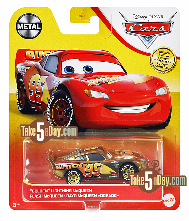 Lot of 2pcs Ooshies Golden Lightning McQeen Limited Edition Disney Pixar Cars 