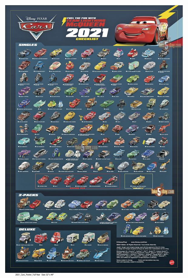 Disney cars shop diecast checklist