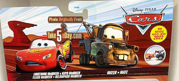 Take Five a Day » Blog Archive » Mattel Disney Pixar CARS: “Tow Hook Mater”  & “Lightning McQueen with Notch” 2-Pack