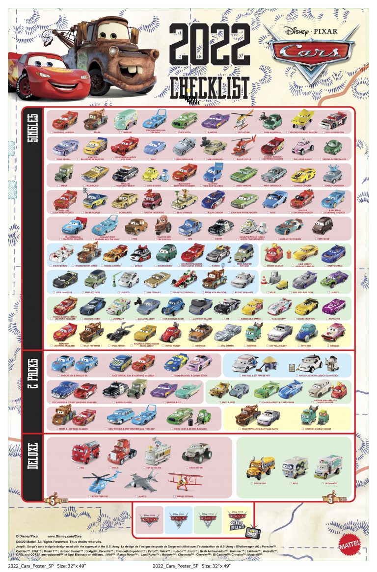 Take Five a Day » Blog Archive » Mattel Disney Pixar CARS 2022 CARS Poster High Res Version