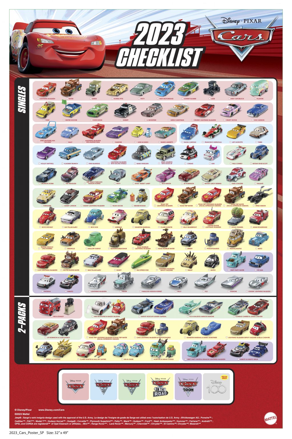 Take Five a Day » Blog Archive » Mattel Disney Pixar CARS 2025 Checklist Poster